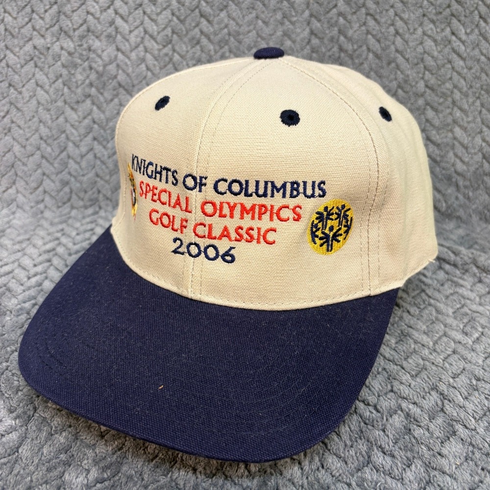Knights of Columbus Special Olympics Golf Classic 2006 Hat OC Tan Navy Cap
